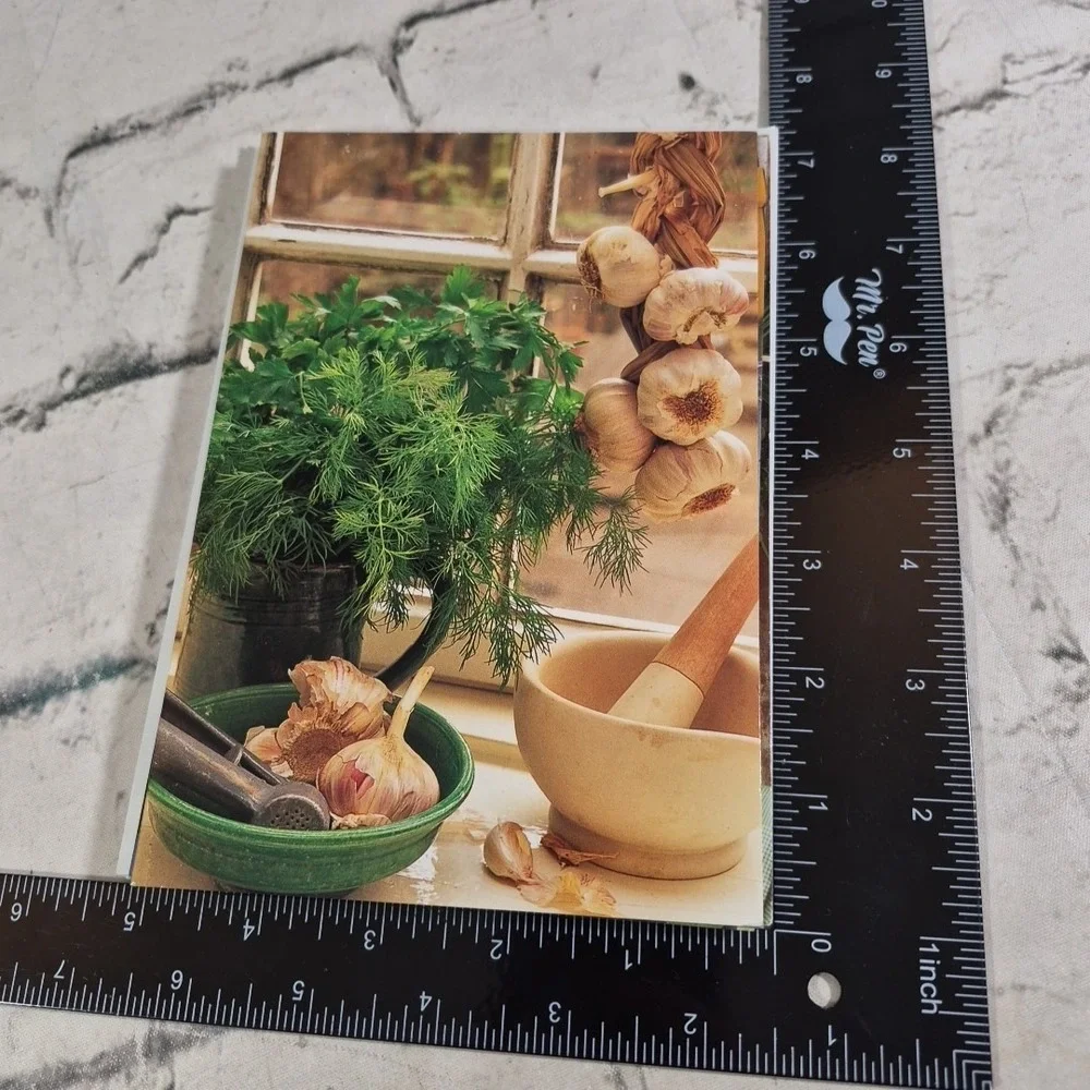 Rustic Living Botanical Herb Themed Note Cards Lot Of 5 Glossy Blank‎ Inside